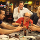 l-r: Rob McElhanney, Andy Buckley, Danny DeVito, Kaitlin Olson, Glenn Howerton, Charlie Day